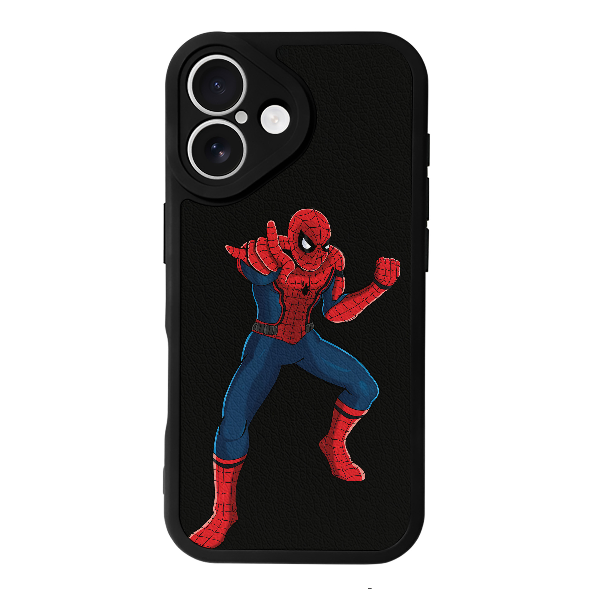 Spider Man スパイダーマン 【iPhone 16シリーズ対応】シリコンスマホケース（レザー調） 材質：シリコン